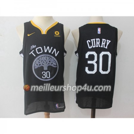 Maillot Basket Homme Golden State Warriors Stephen Curry 30 Nike 2017-18 Noir Swingman